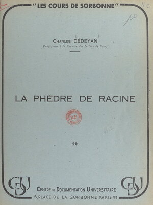 cover image of La Phèdre de racine